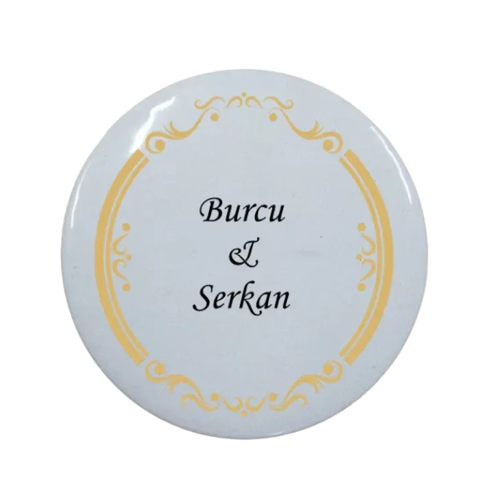 Kişiye Özel Söz Hatırası Tasarımlı Buton Açacak Magnet 58 mm 15 Adet