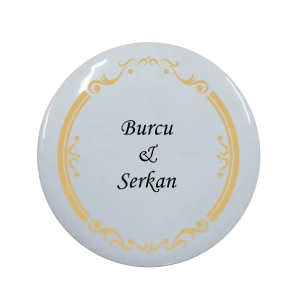 Kişiye Özel Söz Hatırası Tasarımlı Buton Açacak Magnet 58 mm 15 Adet