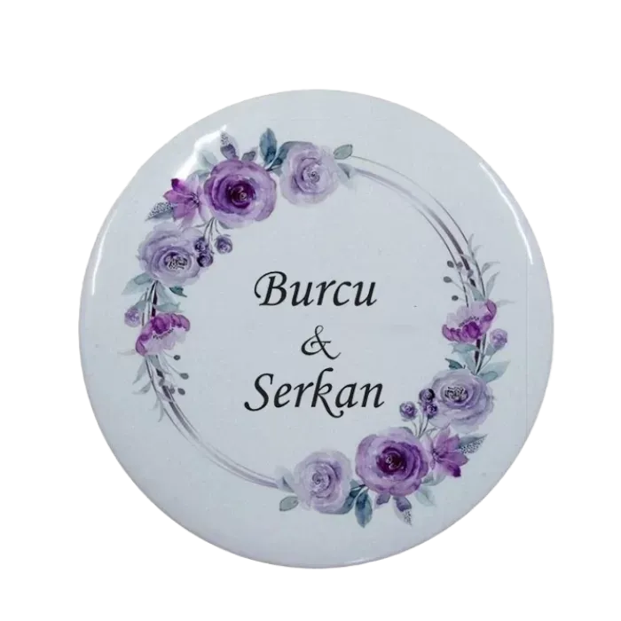 Kişiye Özel Çiçek Bahçesi Tasarımlı Buton Açacak Magnet 58 mm 15 Adet