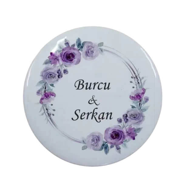 Kişiye Özel Çiçek Bahçesi Tasarımlı Buton Açacak Magnet 58 mm 15 Adet