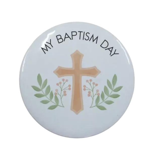 Kişiye Özel My Baptism Day Tasarımlı Buton Açacak Magnet 58 mm 15 Adet