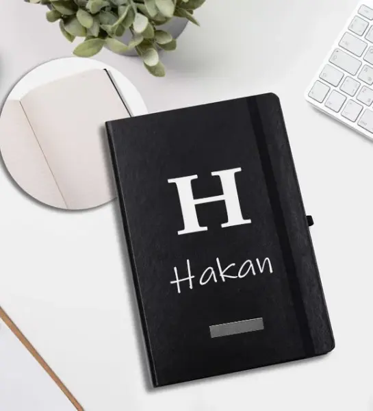 Kişiye Özel Siyah Erkek Hediye Kutusu Termos, Kalem, Defter ve Baba Kupa Seti