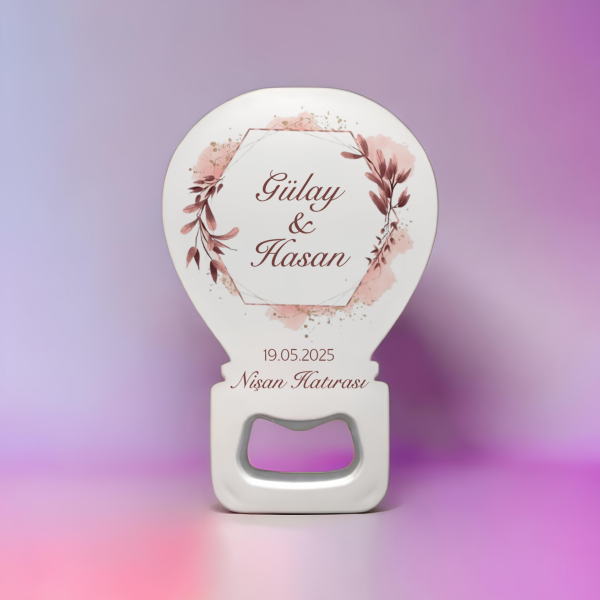 Kişiye Özel Nişan Nikah Açacak Balon Magnet Rose Gold Çiçek Modeli 15 Adet