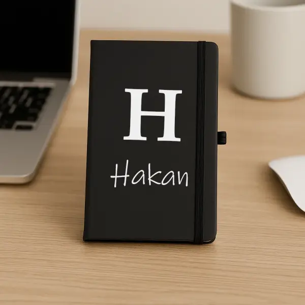 Kişiye Özel Siyah Premium Hediye Kutusu – Termos, Defter ve Godiva Çikolata Seti