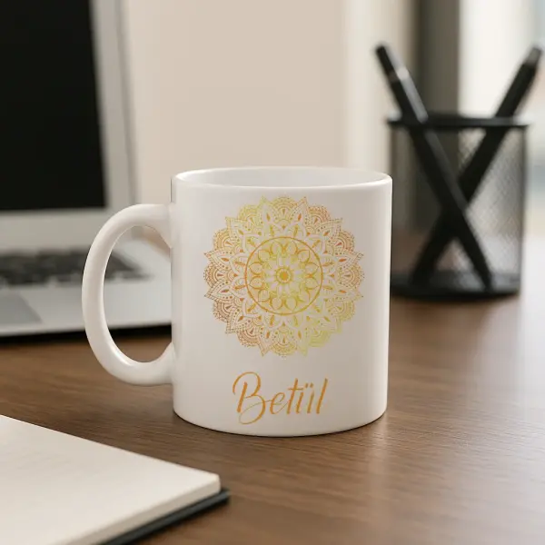 Kişiye Özel Papatya Hediye Kutusu – İsimli Kupa ve Papatya Kolye Seti