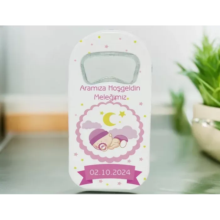 Yeni Doğan Kız Bebek Pembe Tasarımlı Açacak Magnet 15 Adet