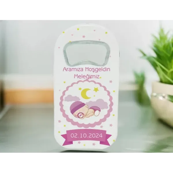 Yeni Doğan Kız Bebek Pembe Tasarımlı Açacak Magnet 15 Adet