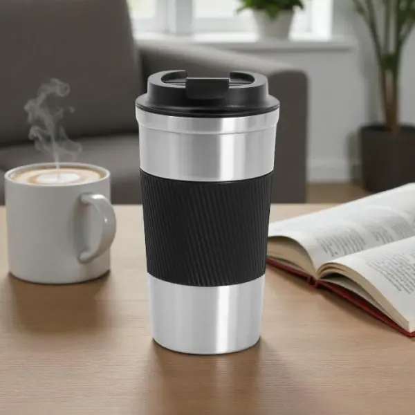 Siyah Kilitli Termos 450 ML Isı Korumalı Tema Tasarım