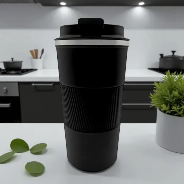 Siyah Kilitli Termos 450 ML Isı Korumalı Tema Tasarım