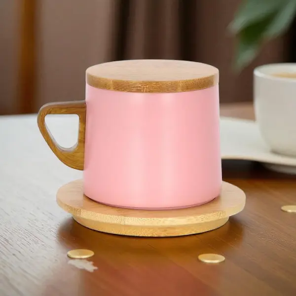 Ahşap Kapaklı Çelik Kupa Tema Tasarım