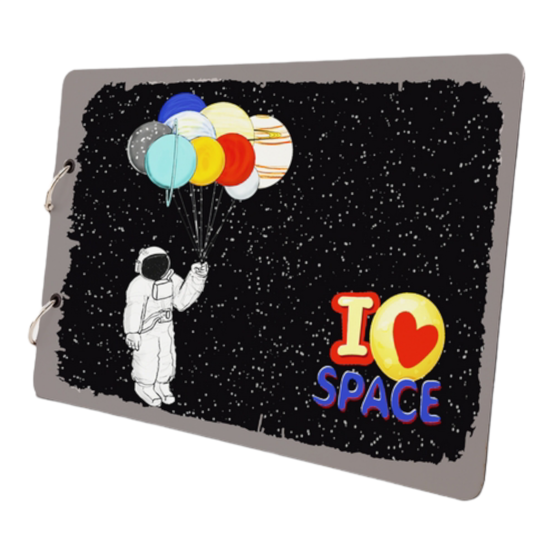 I Love Space Tasarımlı Ahşap Fotoğraf Albümü Kendin Yap Modeli