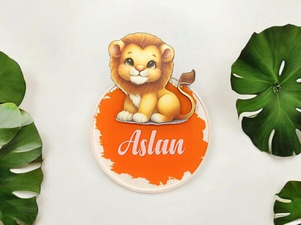 Aslan Figürlü Pleksi Magnet Kartlı | Tema Tasarım