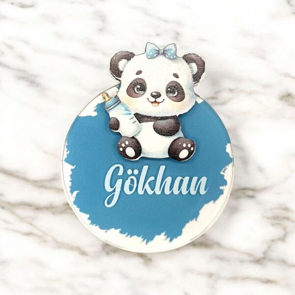Bebek Panda Figürlü Pleksi Magnet Kartlı | Sevimli ve Özel Hediyelik