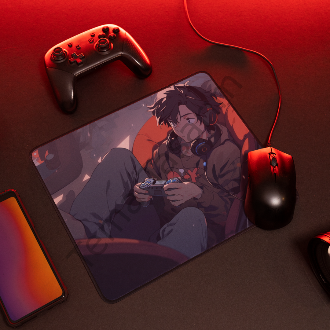 Erkek Anime Oyuncu Tasarımlı Mousepad – 40x28 cm |
