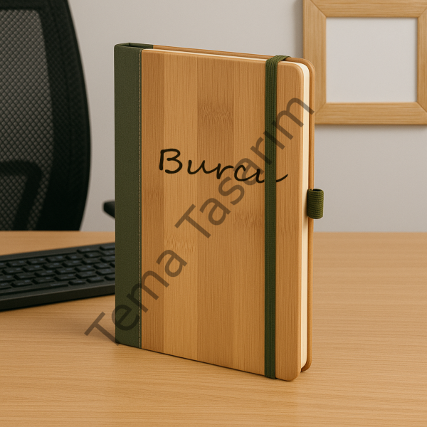 Çiçek Tasarımlı Kupa Hediye Kutusu - Bambu Termos, Defter, Kupa ve Papatya Kolye
