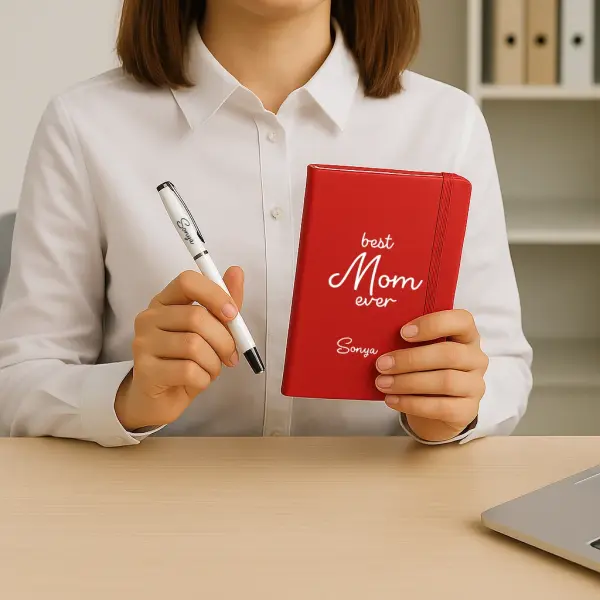 Kişiye Özel Hediye Kutusu İsimli Fincan, Ajanda, Kalem ve Kahve Seti