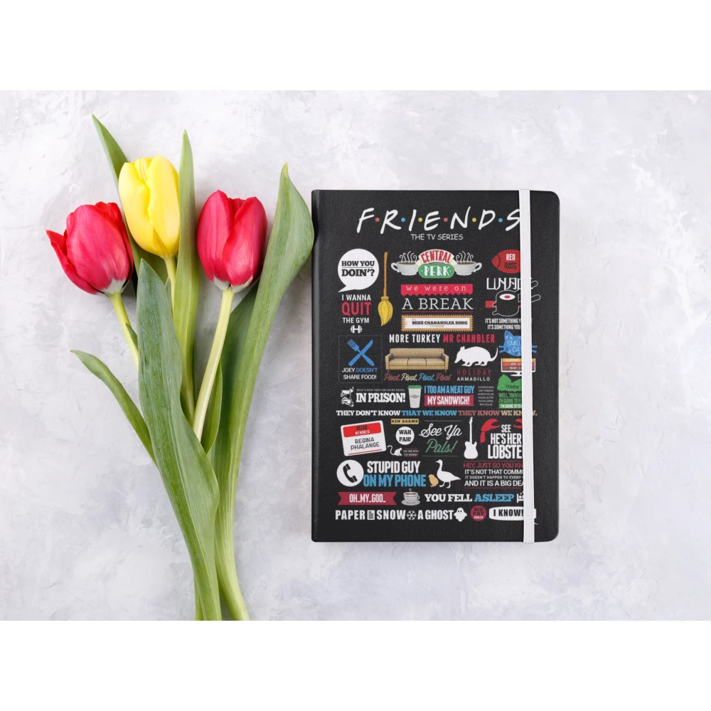 Friends Dizisi Tasarımlı Lastikli Defter